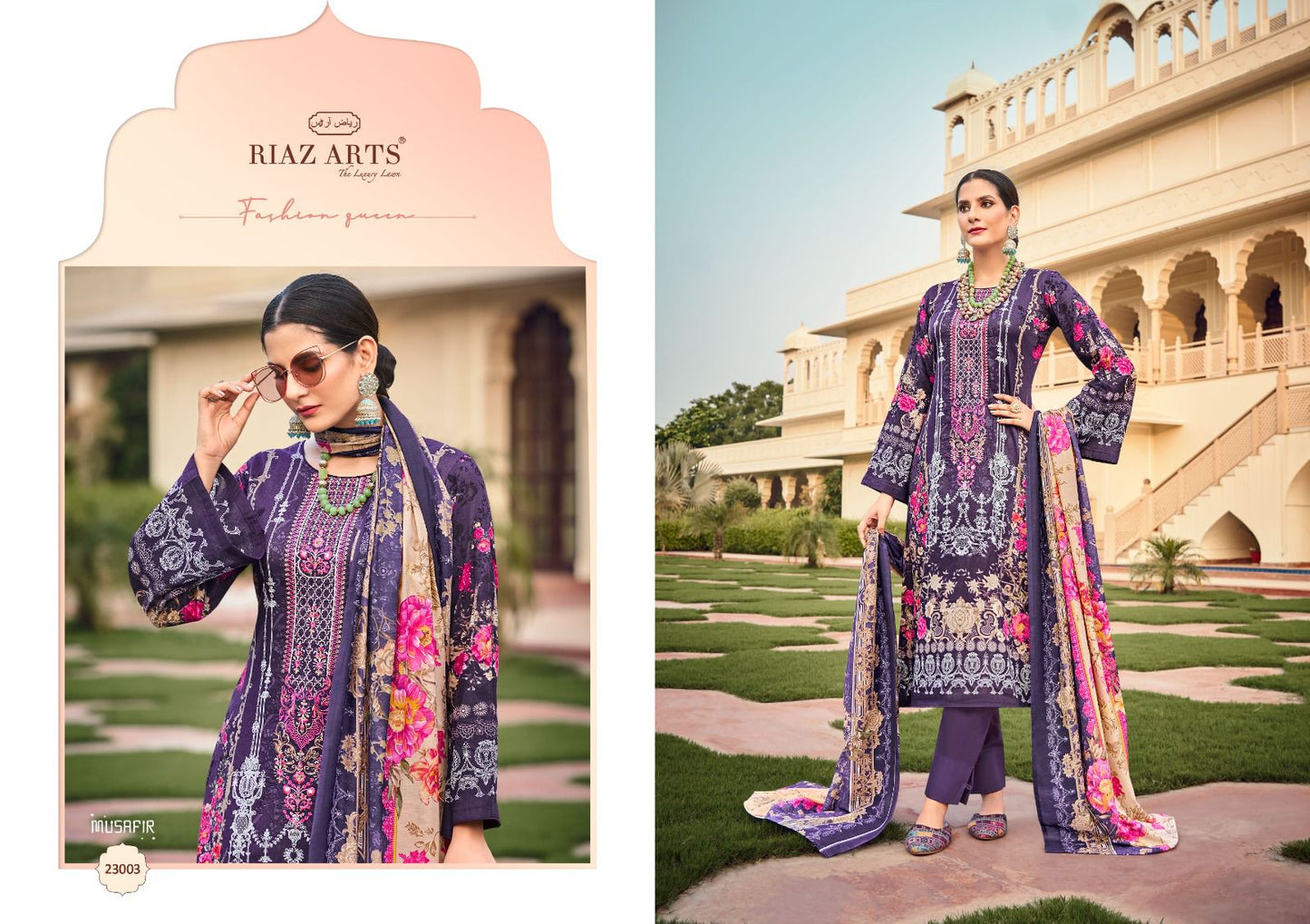 Musafir Vol 15 Riaz Art Lawn Karachi Salwar Suits Supplier India