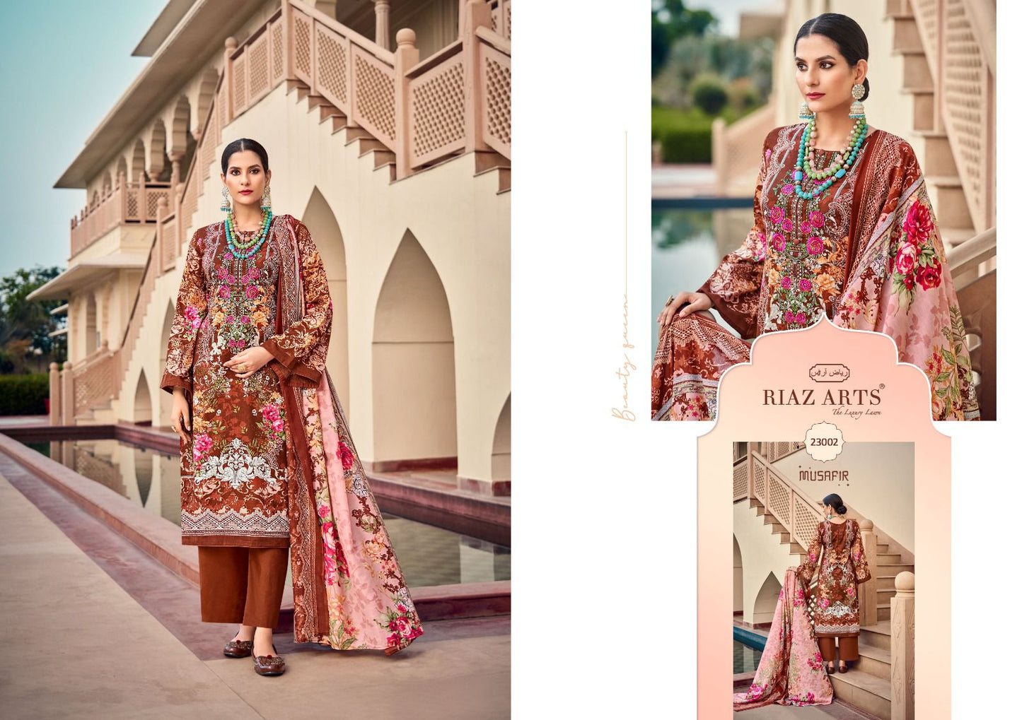 Musafir Vol 15 Riaz Art Lawn Karachi Salwar Suits Supplier India