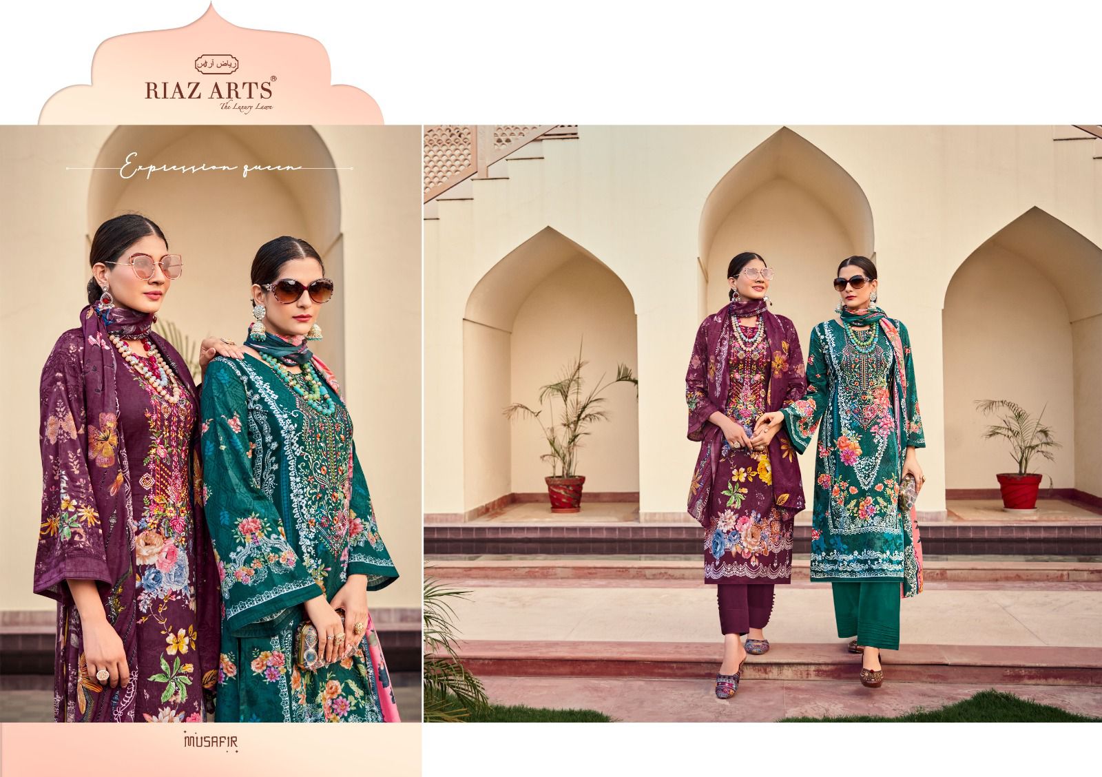 Musafir Vol 15 Riaz Art Lawn Karachi Salwar Suits Supplier India
