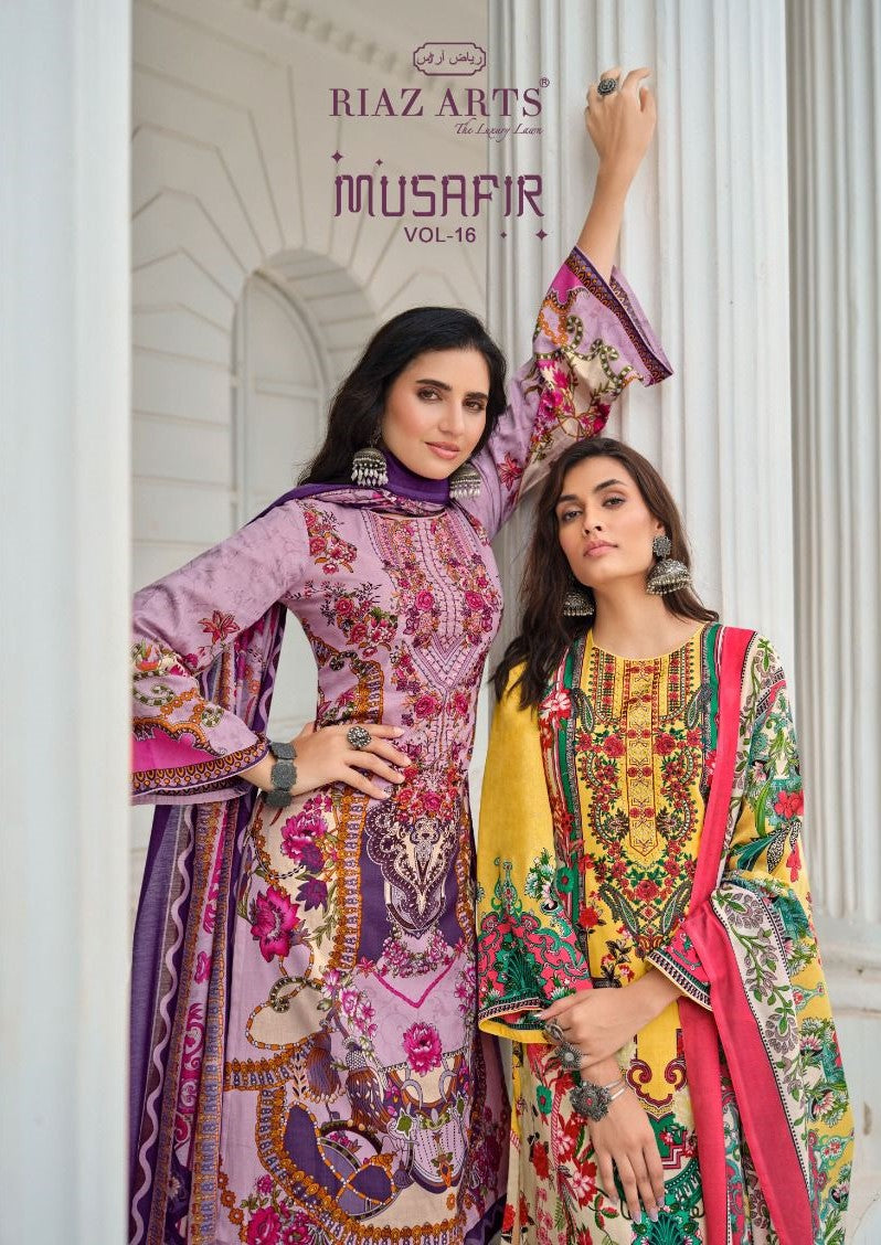 Musafir Vol 16 Riaz Art Lawn Karachi Salwar Suits Wholesale