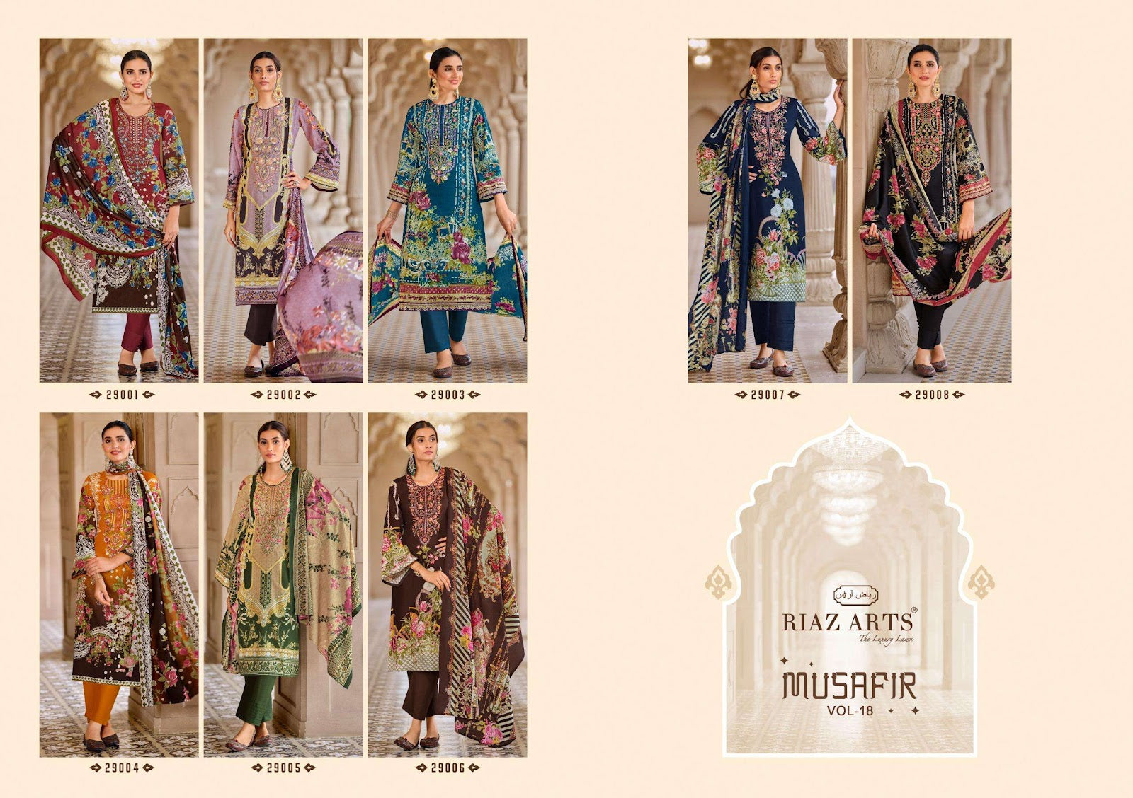 Musafir Vol 18 Riaz Art Lawn Karachi Salwar Suits Manufacturer
