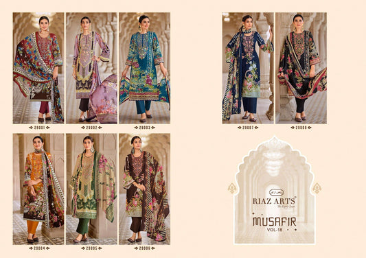 Musafir Vol 18 Riaz Art Lawn Karachi Salwar Suits Manufacturer