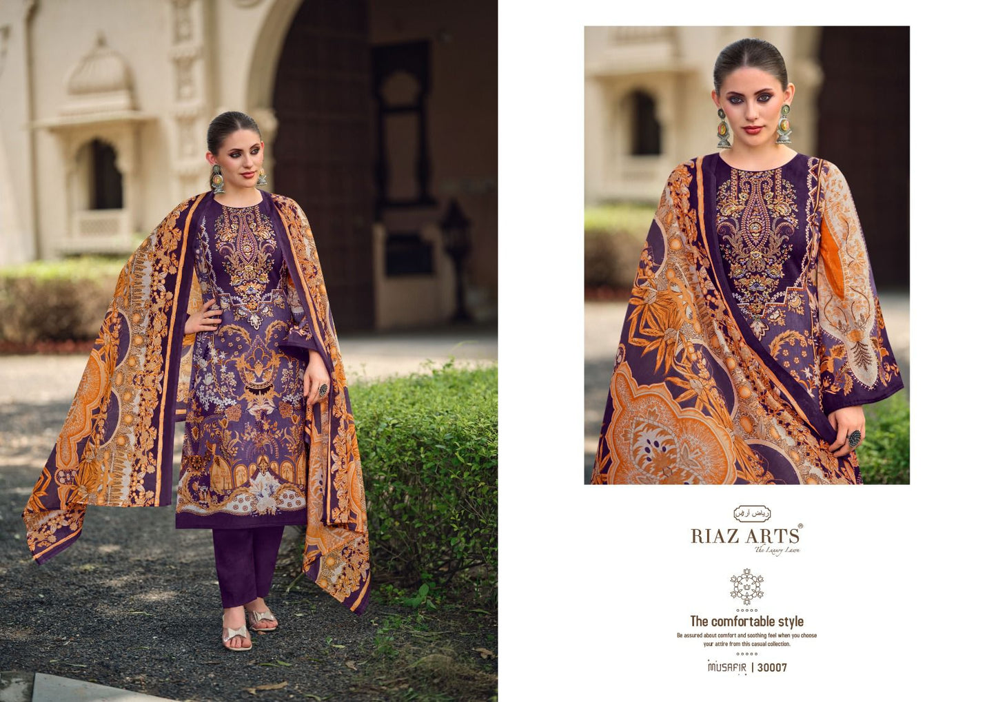 Musafir Vol 19 Riaz Art Lawn Karachi Salwar Suits Wholesale Price