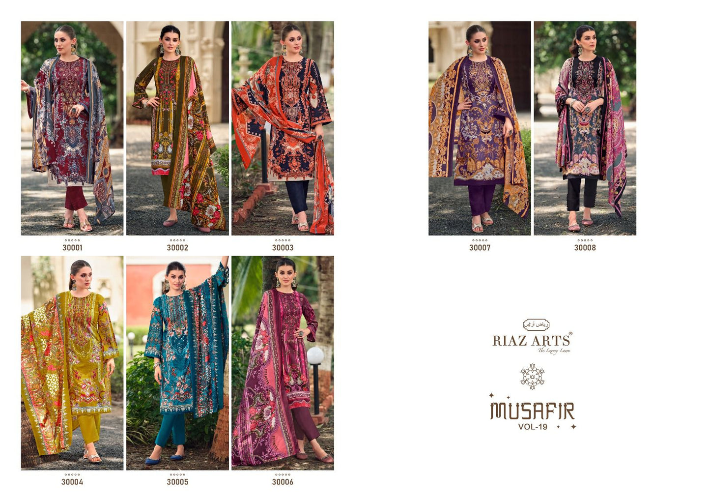 Musafir Vol 19 Riaz Art Lawn Karachi Salwar Suits Wholesale Price