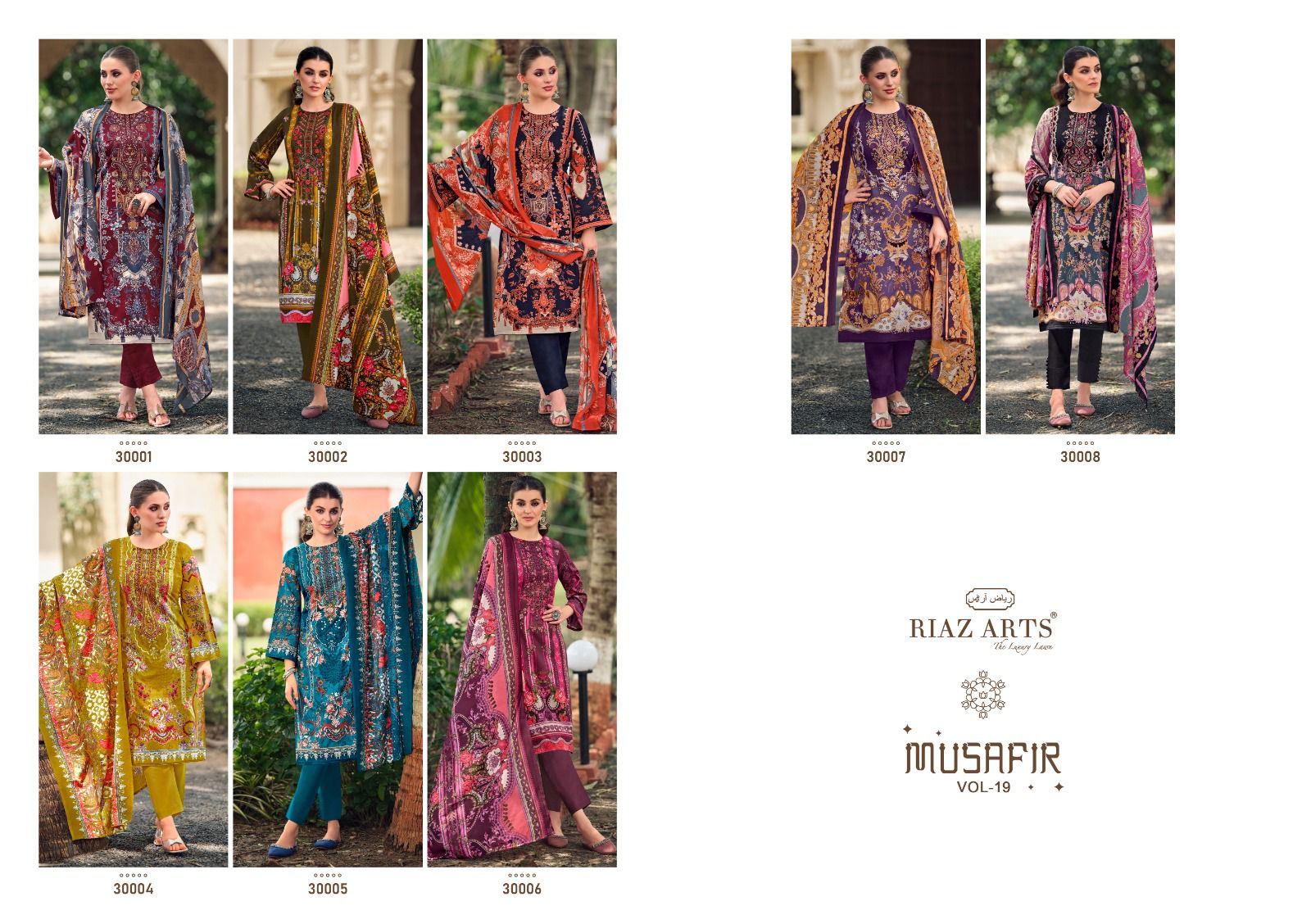 Musafir Vol 19 Riaz Art Lawn Karachi Salwar Suits Wholesale Price