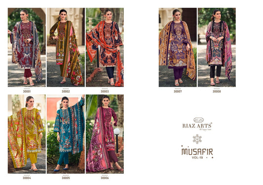 Musafir Vol 19 Riaz Art Lawn Karachi Salwar Suits Wholesale Price