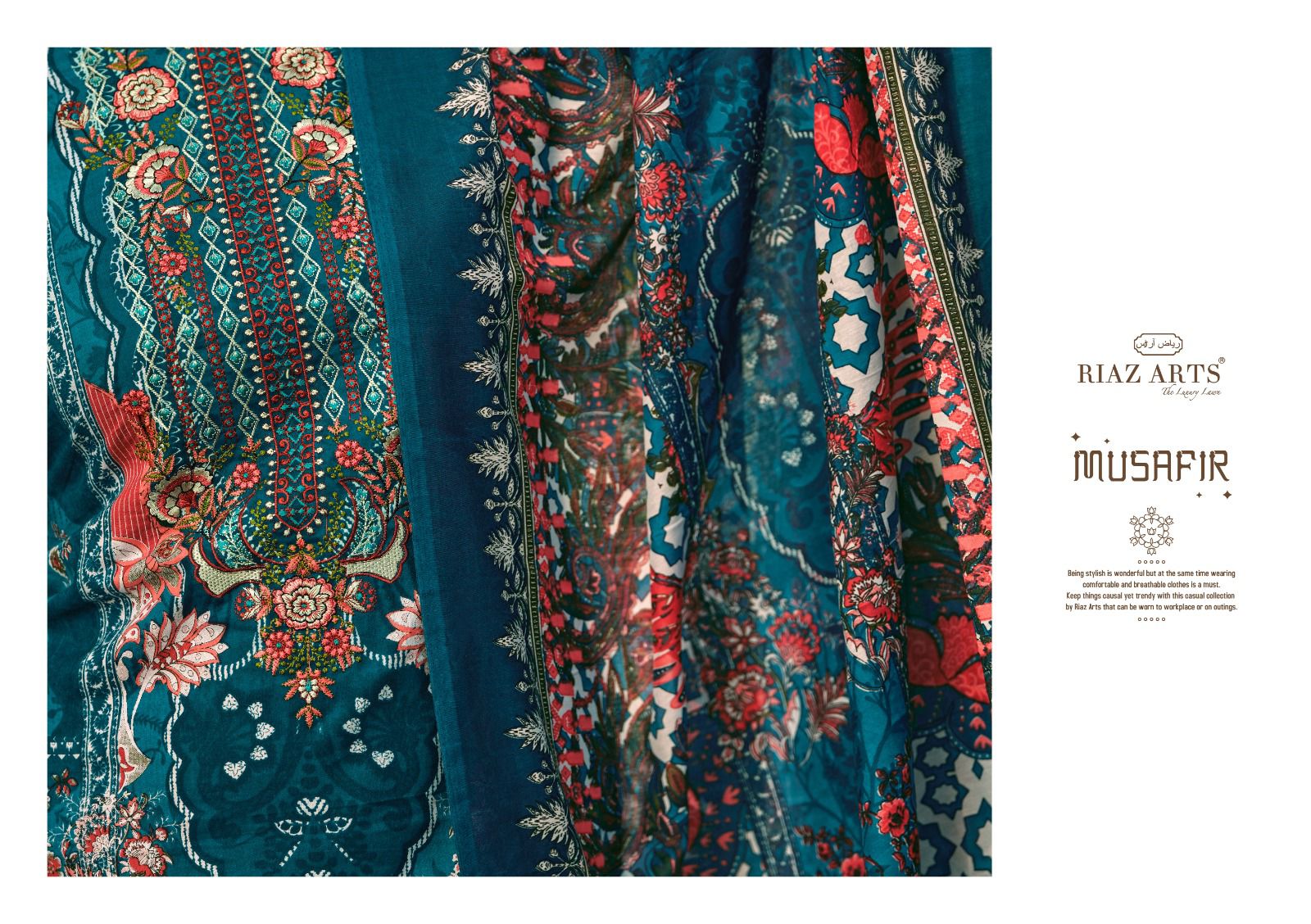 Musafir Vol 19 Riaz Art Lawn Karachi Salwar Suits Wholesale Price