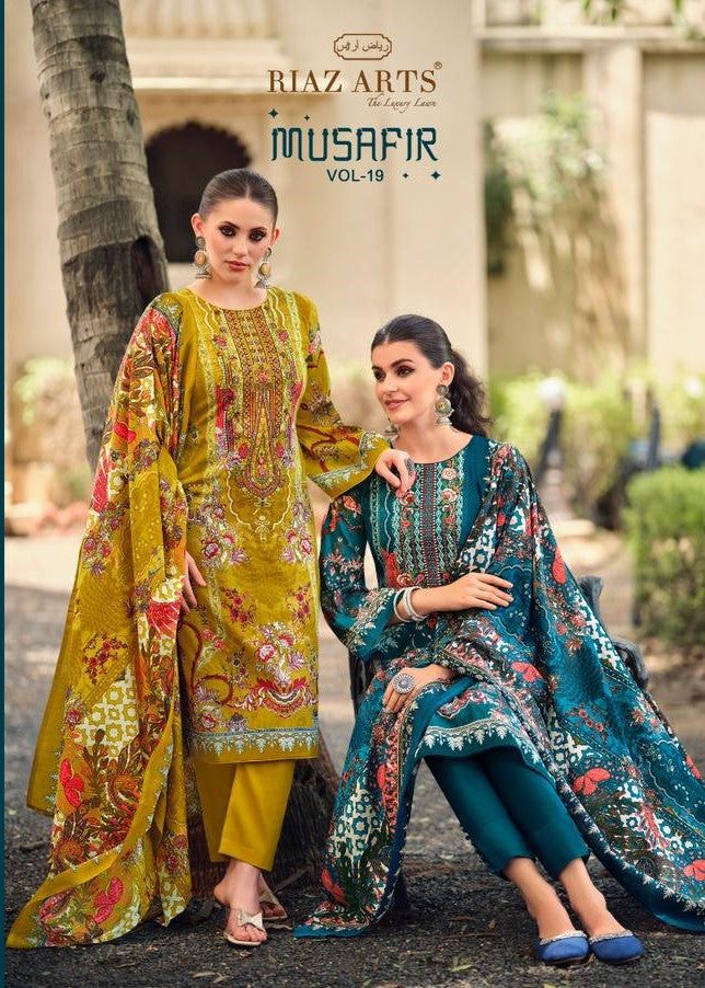 Musafir Vol 19 Riaz Art Lawn Karachi Salwar Suits Wholesale Price