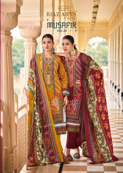 Musafir Vol 20 Riaz Art Lawn Karachi Salwar Suits Wholesale Price