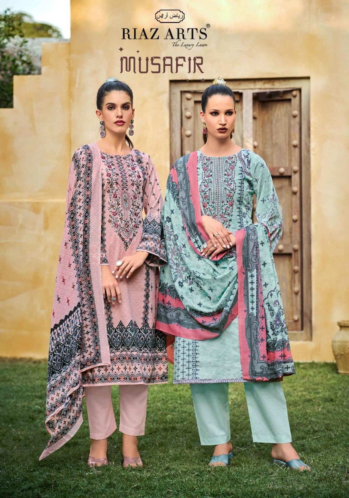 Musafir Vol 25 Riaz Art Lawn Karachi Salwar Suits Supplier Ahmedabad