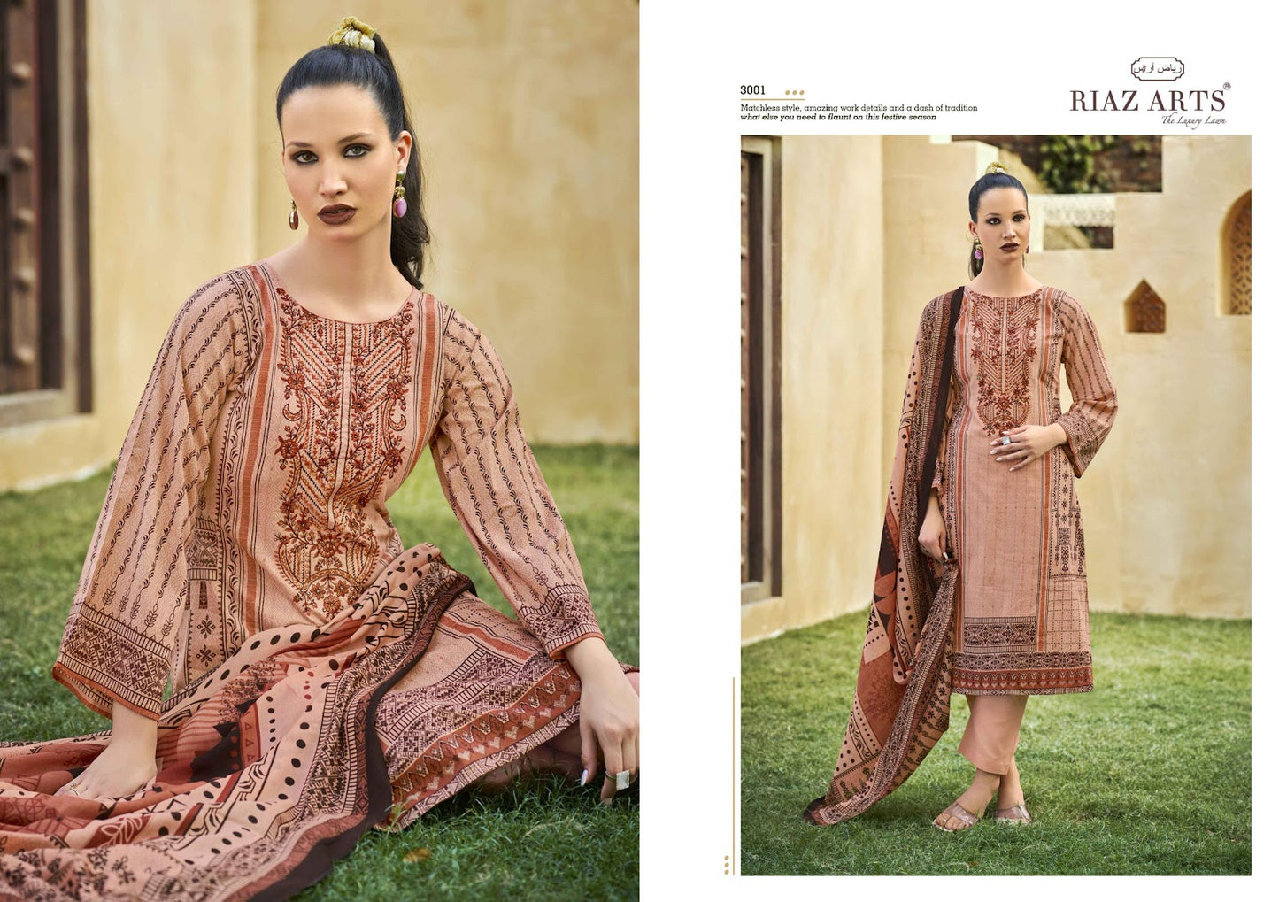 Musafir Vol 25 Riaz Art Lawn Karachi Salwar Suits Supplier Ahmedabad