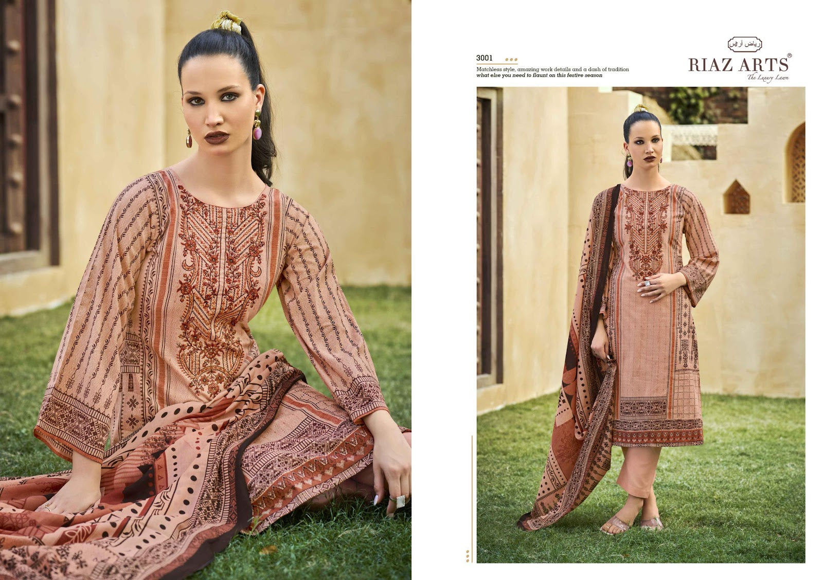 Musafir Vol 25 Riaz Art Lawn Karachi Salwar Suits Supplier Ahmedabad