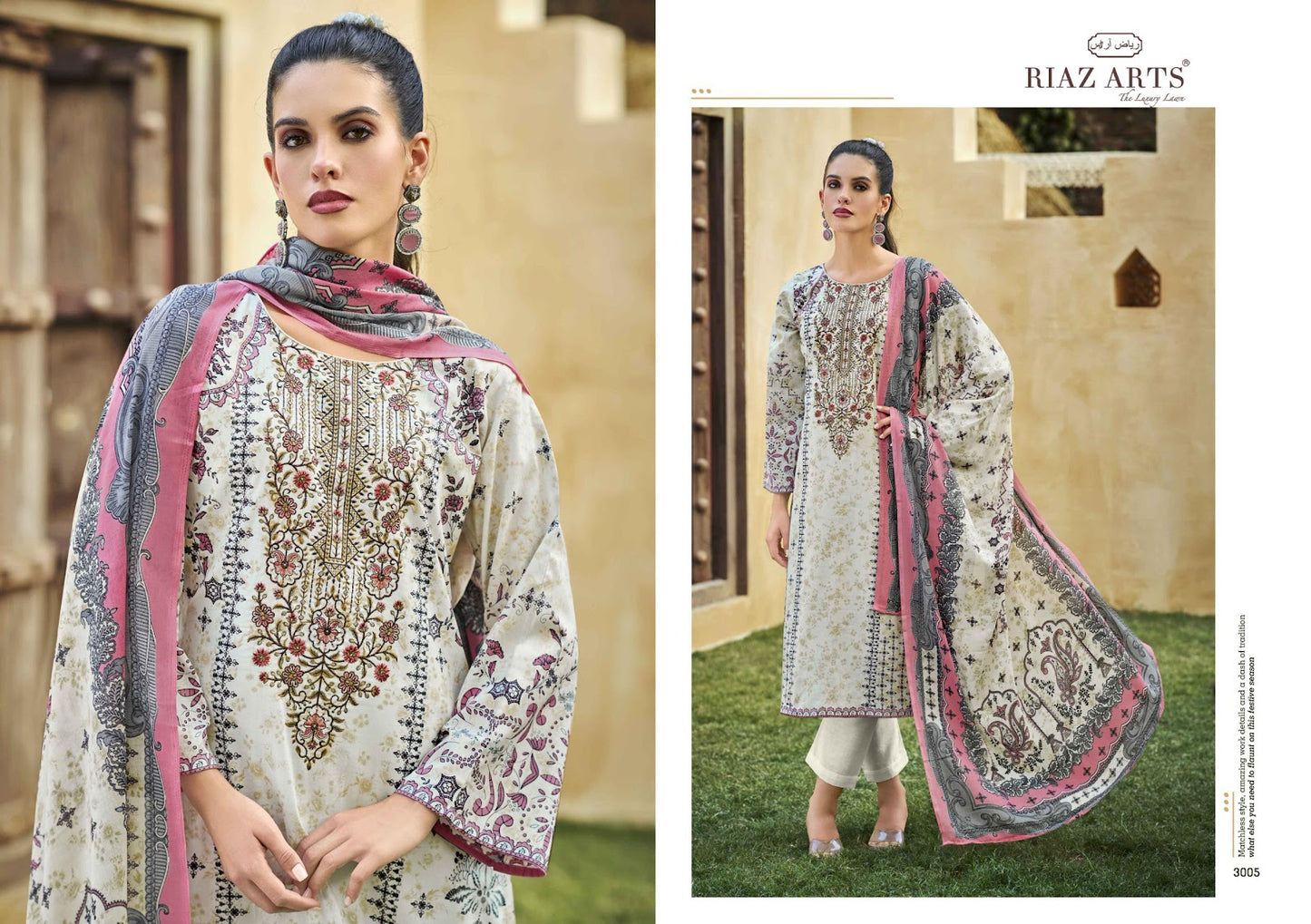 Musafir Vol 25 Riaz Art Lawn Karachi Salwar Suits Supplier Ahmedabad