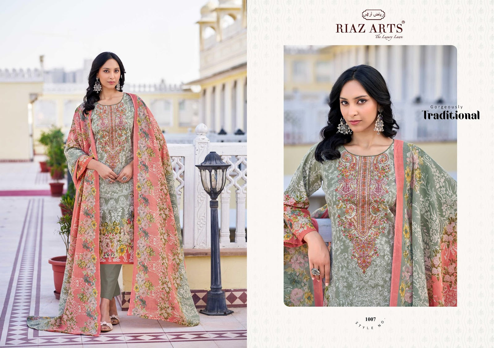 Musafir Vol 26 Riaz Art Pure Lawn Karachi Salwar Suits Exporter Ahmedabad