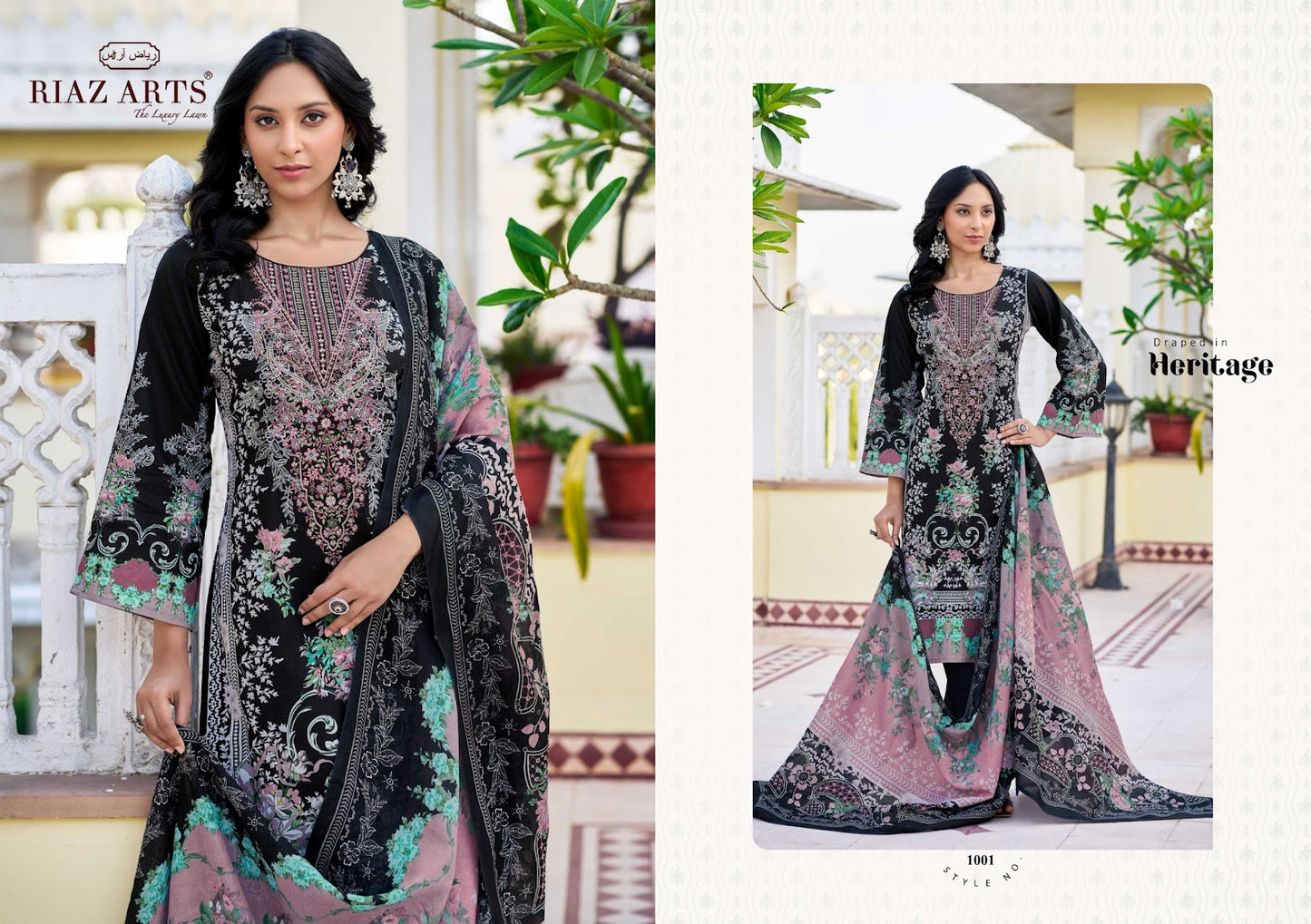 Musafir Vol 26 Riaz Art Pure Lawn Karachi Salwar Suits Exporter Ahmedabad