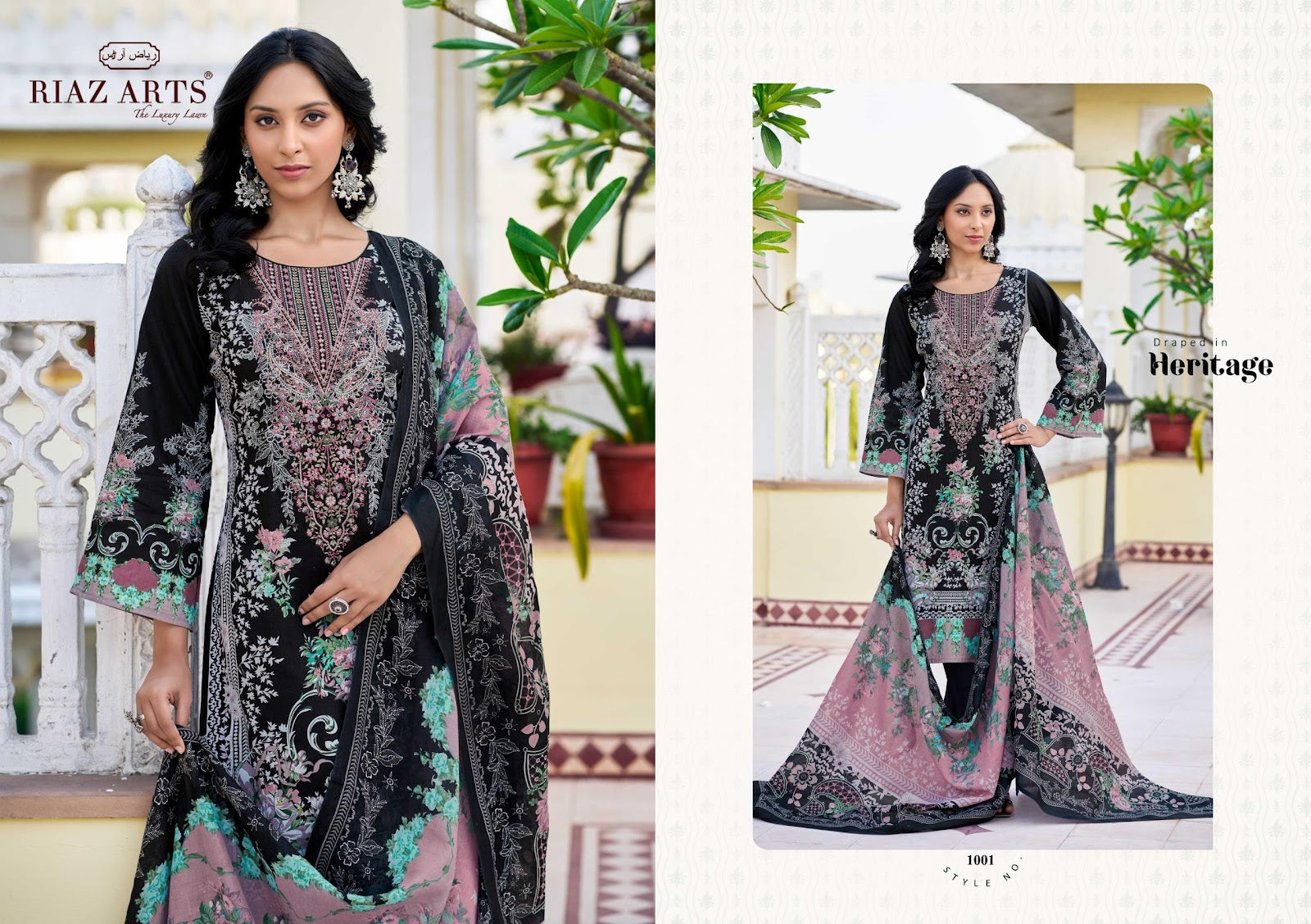 Musafir Vol 26 Riaz Art Pure Lawn Karachi Salwar Suits Exporter Ahmedabad