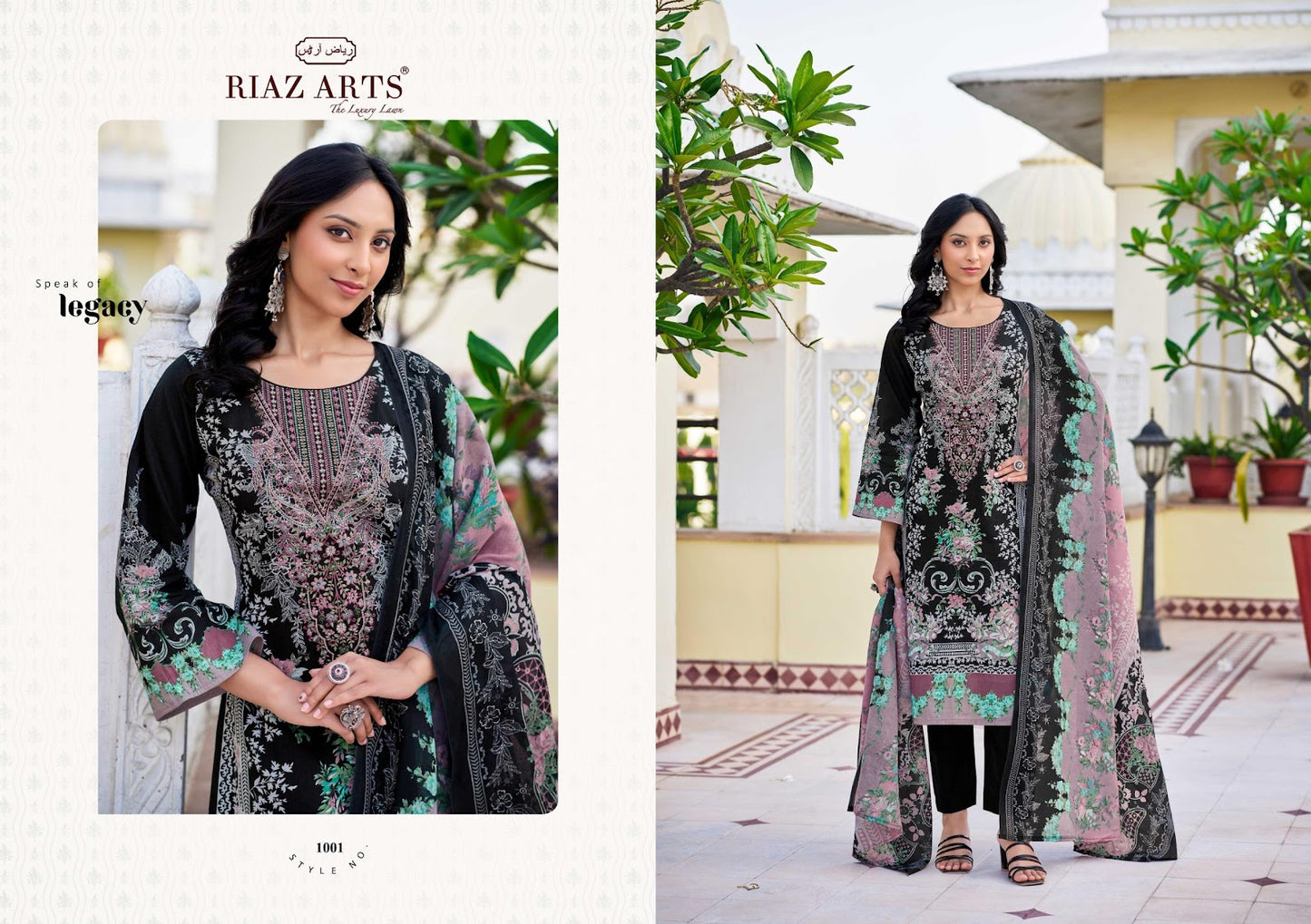 Musafir Vol 26 Riaz Art Pure Lawn Karachi Salwar Suits Exporter Ahmedabad