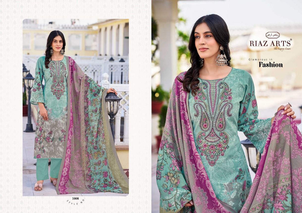 Musafir Vol 26 Riaz Art Pure Lawn Karachi Salwar Suits Exporter Ahmedabad
