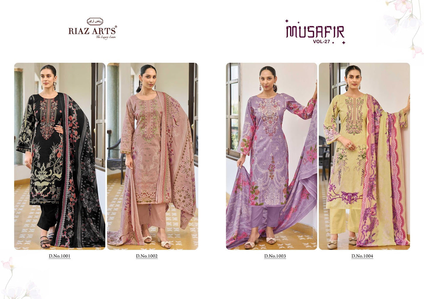 Musafir Vol 27 Riaz Art Pure Cotton Karachi Salwar Suits Supplier Gujarat