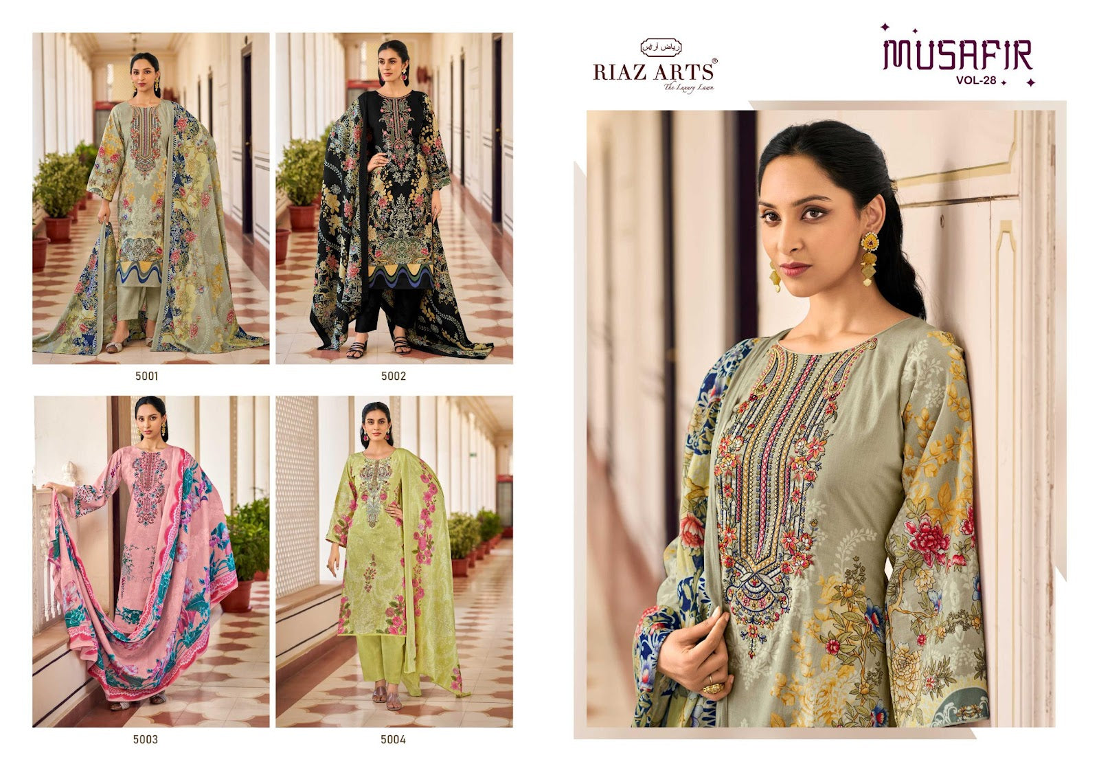 Musafir Vol 28 Riaz Art Pure Cotton Karachi Salwar Suits Manufacturer India