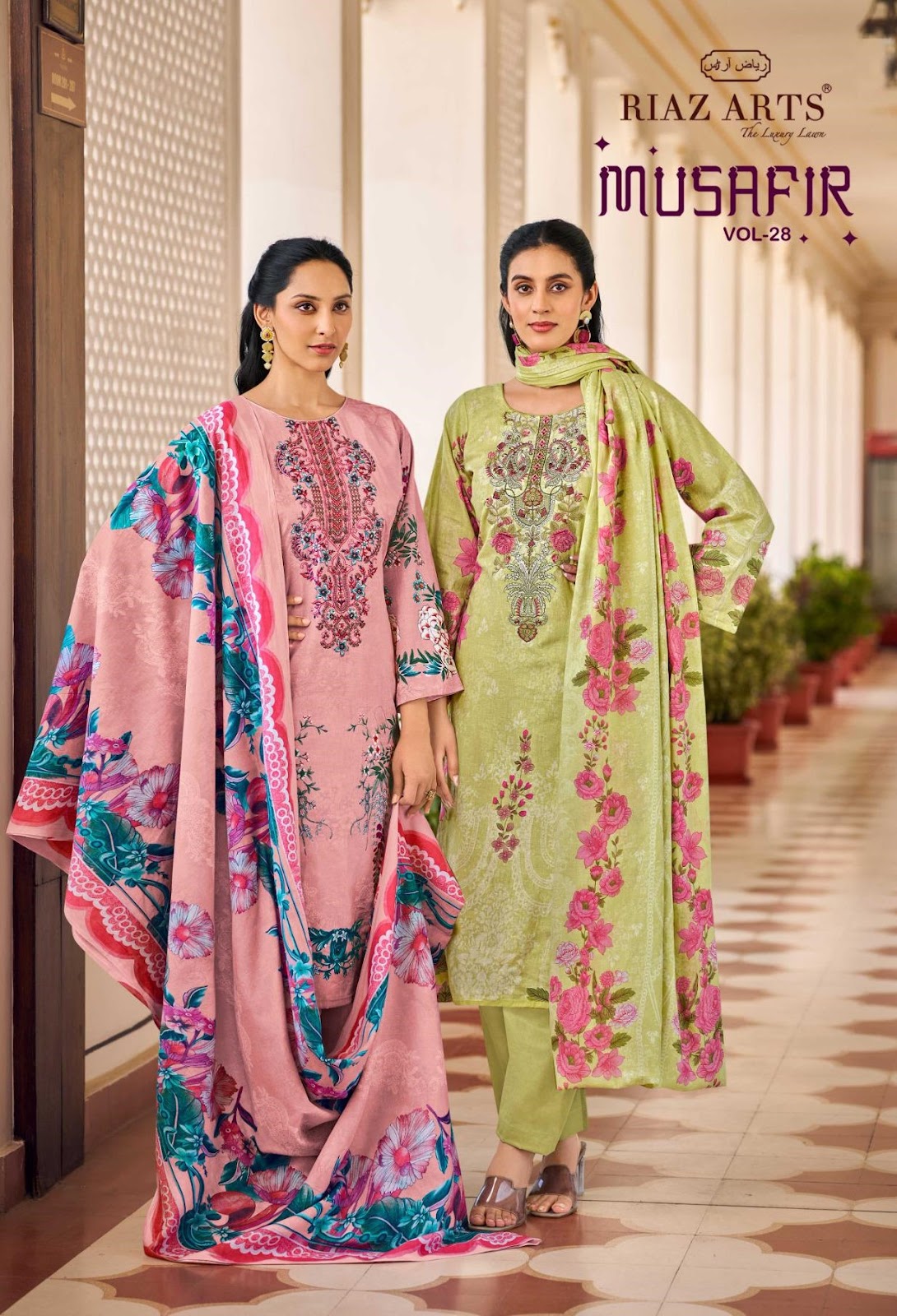Musafir Vol 28 Riaz Art Pure Cotton Karachi Salwar Suits Manufacturer India