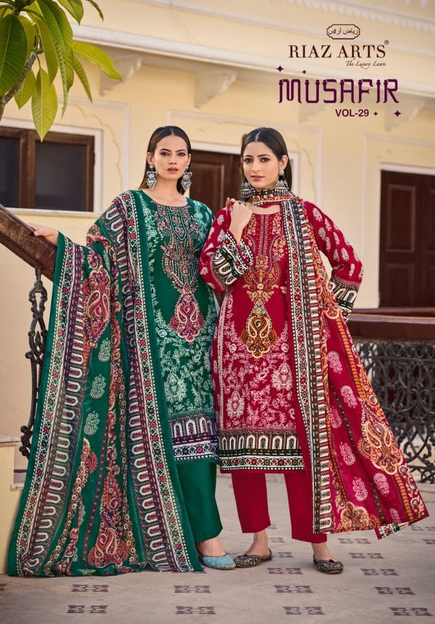 Musafir Vol 29 Riaz Art Pure Cotton Karachi Salwar Suits Supplier India