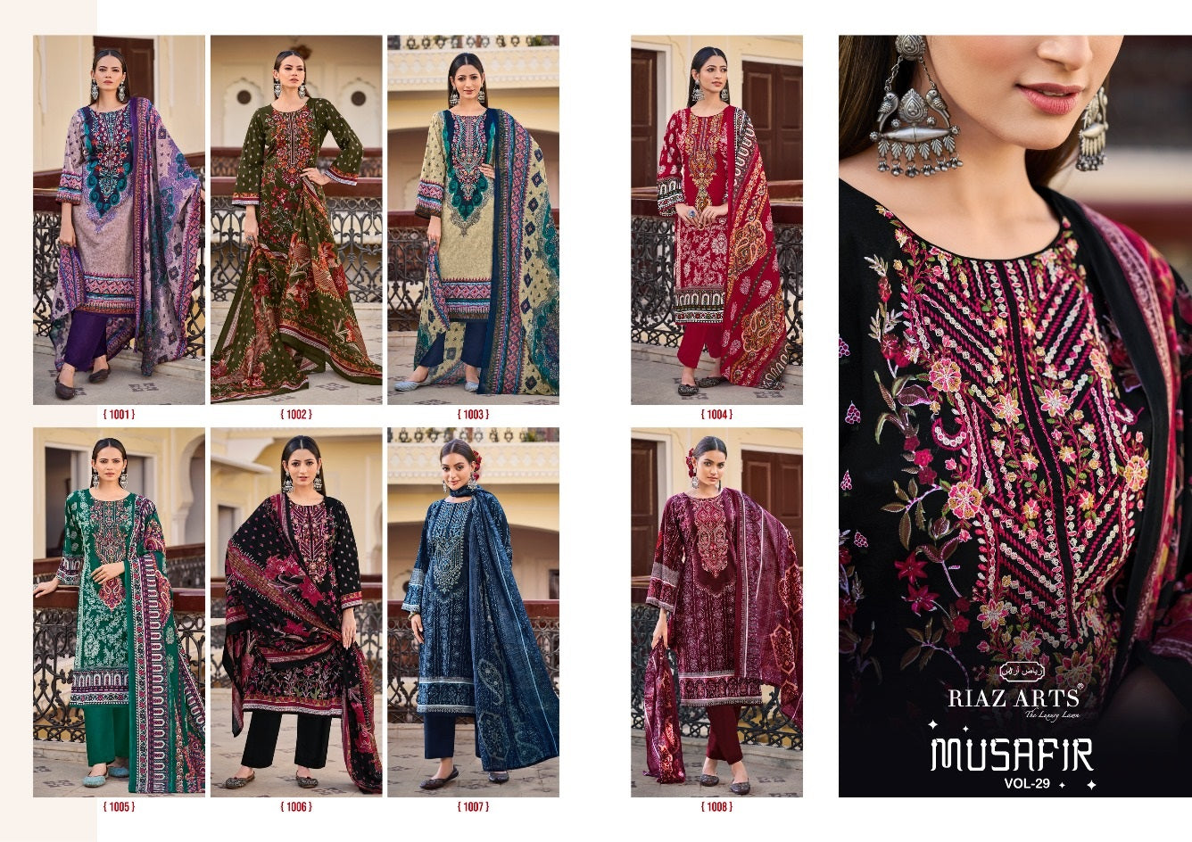 Musafir Vol 29 Riaz Art Pure Cotton Karachi Salwar Suits Supplier India
