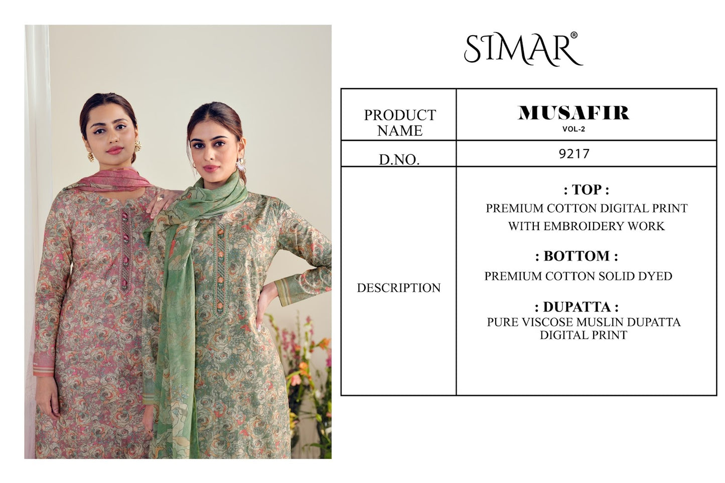 Musafir Vol 2 Simar Premium Cotton Pant Style Suits Wholesaler Ahmedabad