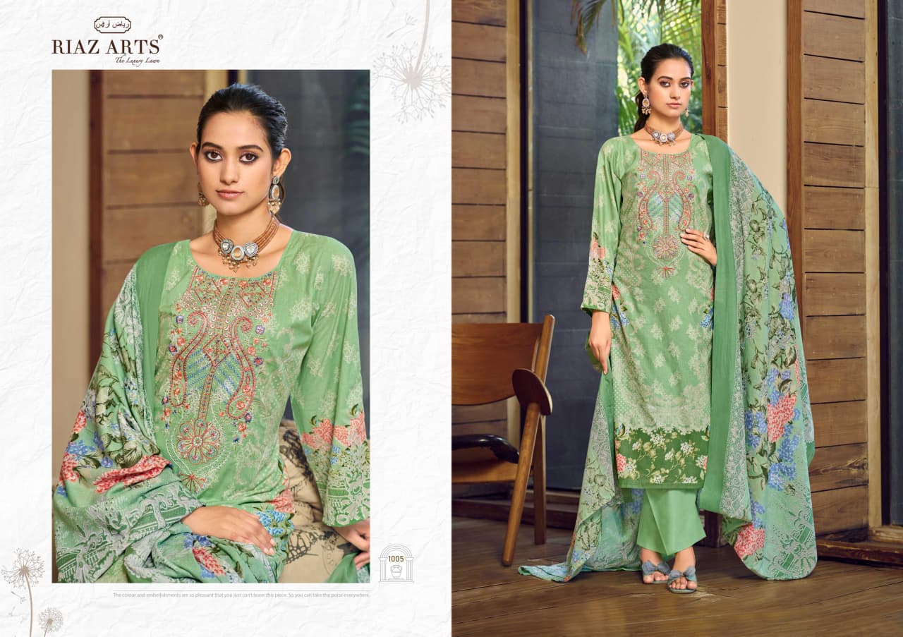 Musafir Vol 32 Riaz Art Cotton Cambric Karachi Salwar Suits Wholesale Price