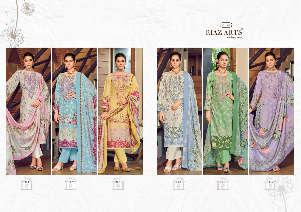 Musafir Vol 32 Riaz Art Cotton Cambric Karachi Salwar Suits Wholesale Price