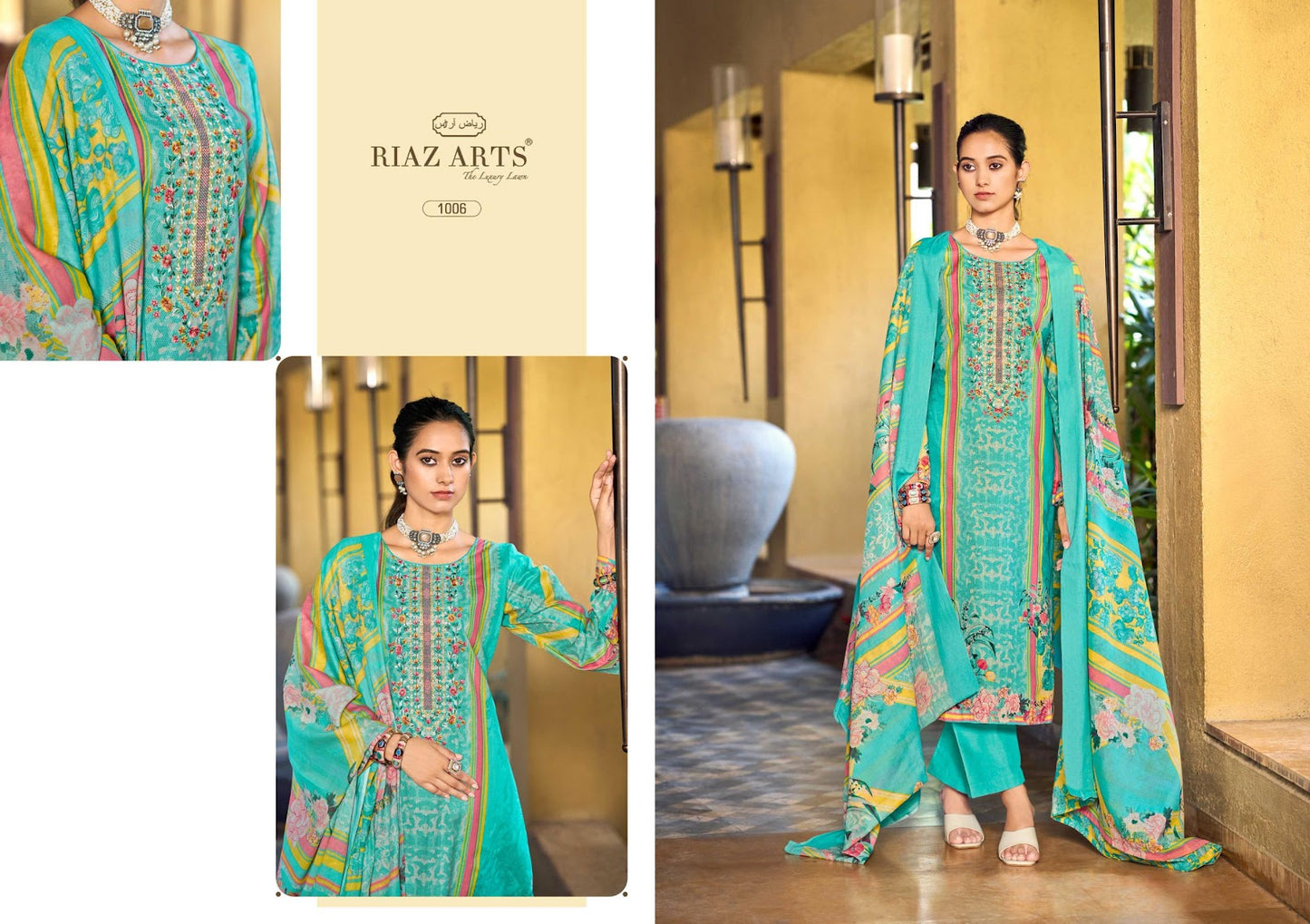 Musafir Vol 33 Riaz Art Cotton Cambric Karachi Salwar Suits Exporter Ahmedabad