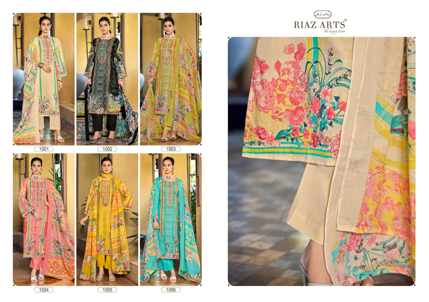 Musafir Vol 33 Riaz Art Cotton Cambric Karachi Salwar Suits Exporter Ahmedabad