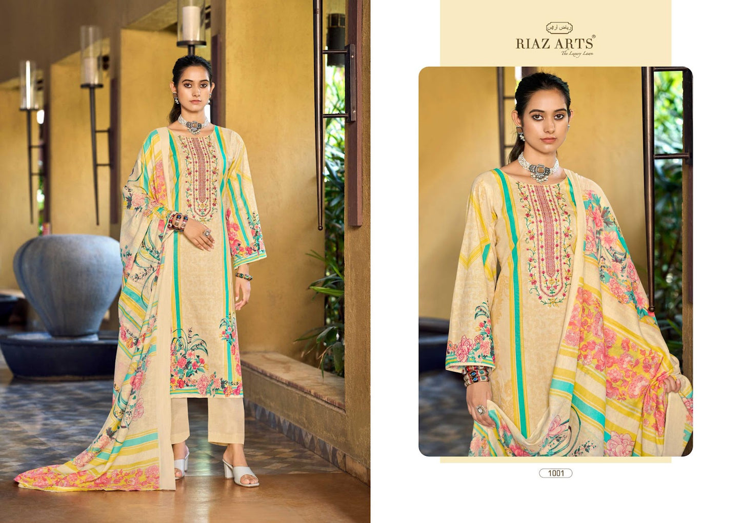 Musafir Vol 33 Riaz Art Cotton Cambric Karachi Salwar Suits Exporter Ahmedabad