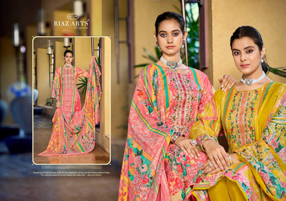 Musafir Vol 33 Riaz Art Cotton Cambric Karachi Salwar Suits Exporter Ahmedabad