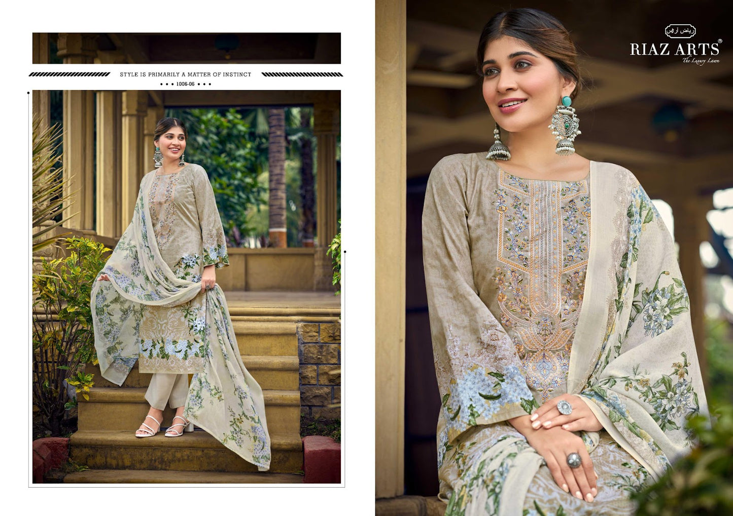 Musafir Vol 35 Riaz Art Cambric Lawn Karachi Salwar Suits Wholesaler Gujarat