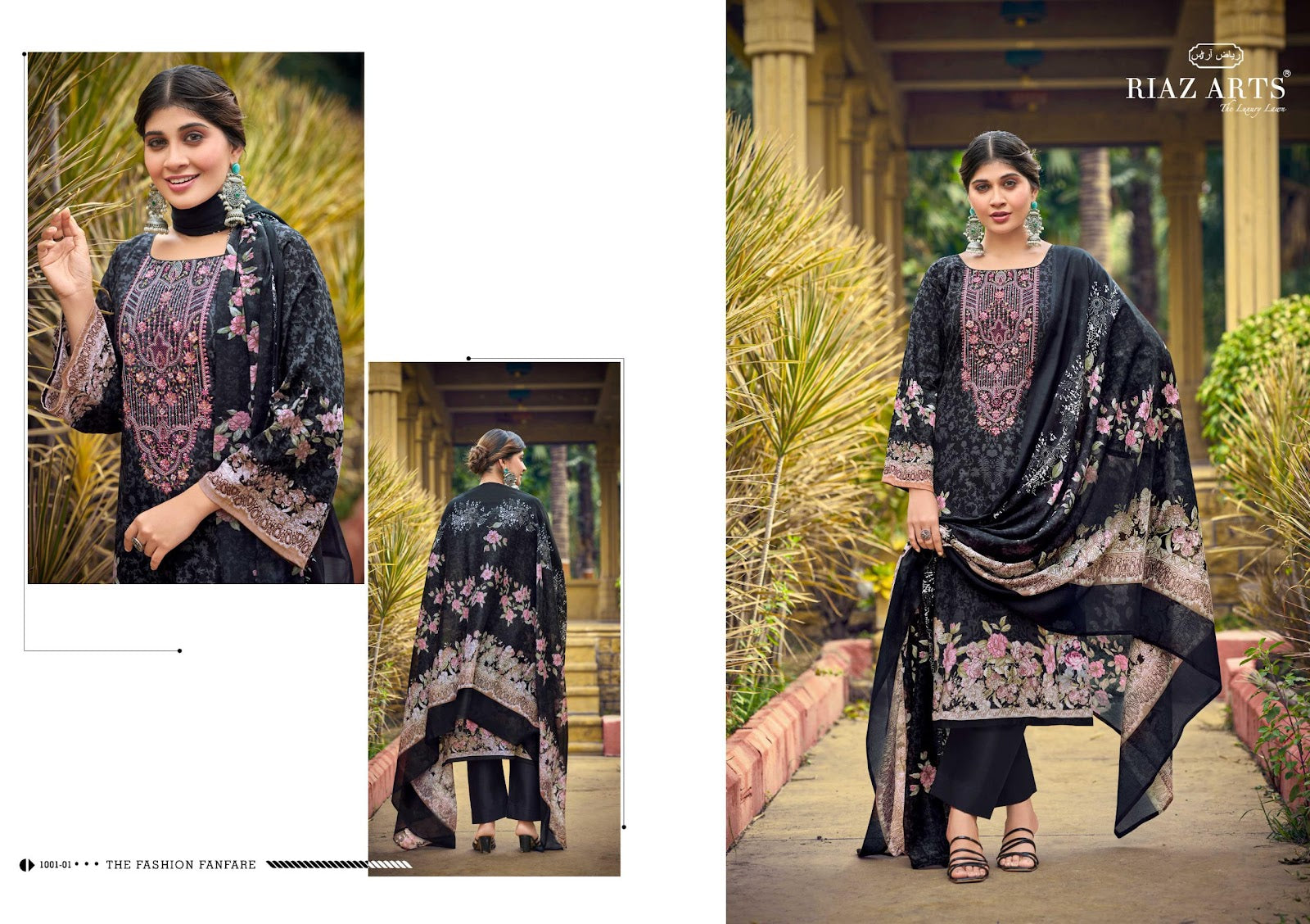 Musafir Vol 35 Riaz Art Cambric Lawn Karachi Salwar Suits Wholesaler Gujarat