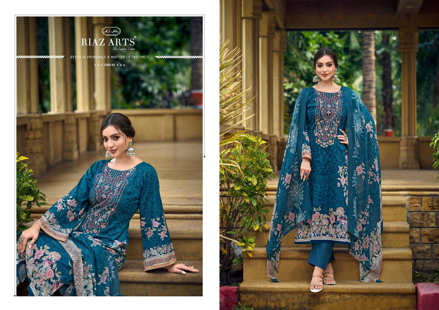 Musafir Vol 35 Riaz Art Cambric Lawn Karachi Salwar Suits Wholesaler Gujarat
