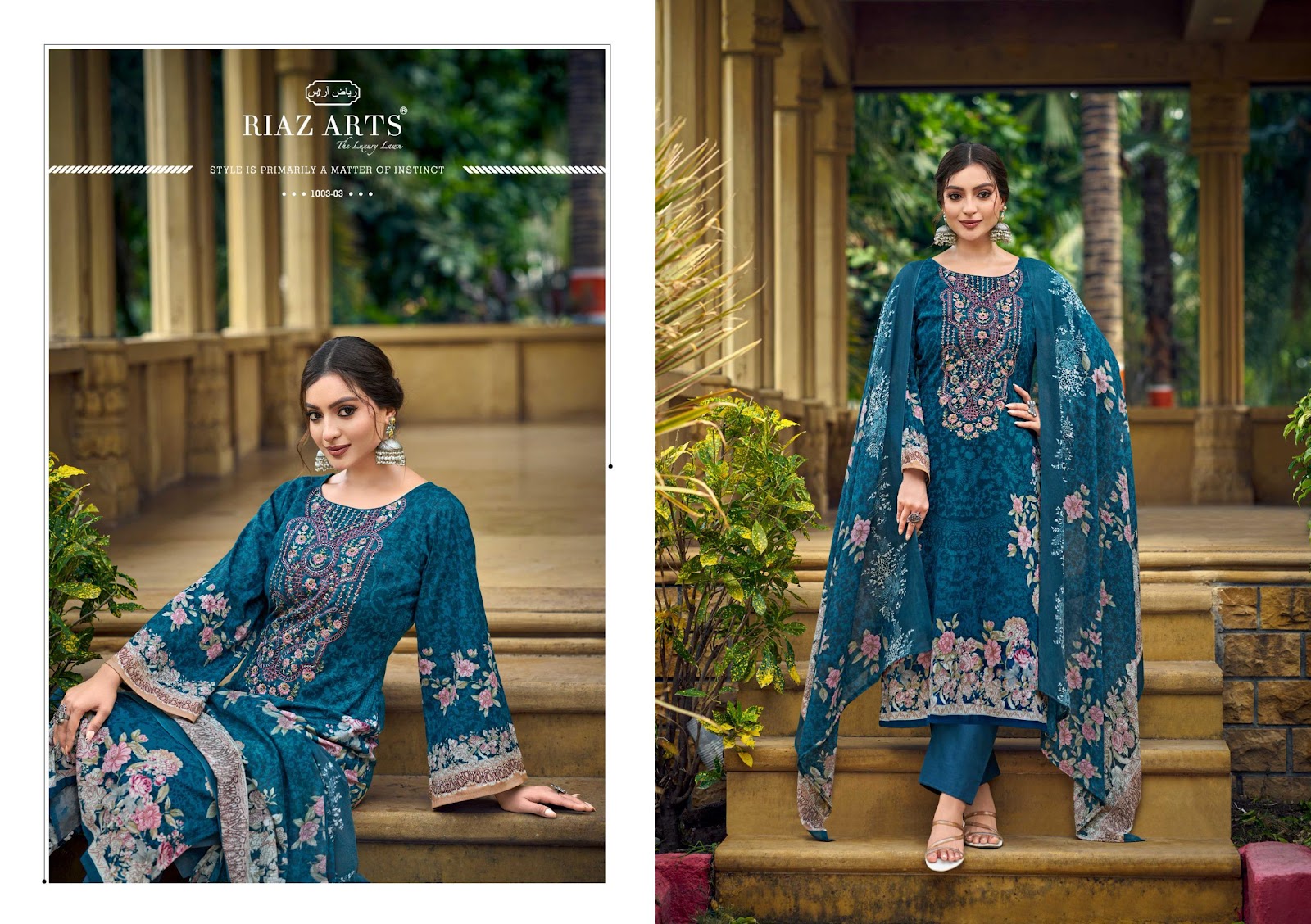 Musafir Vol 35 Riaz Art Cambric Lawn Karachi Salwar Suits Wholesaler Gujarat