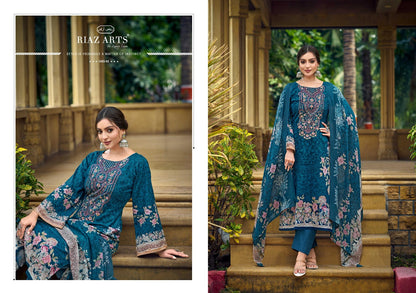 Musafir Vol 35 Riaz Art Cambric Lawn Karachi Salwar Suits Wholesaler Gujarat