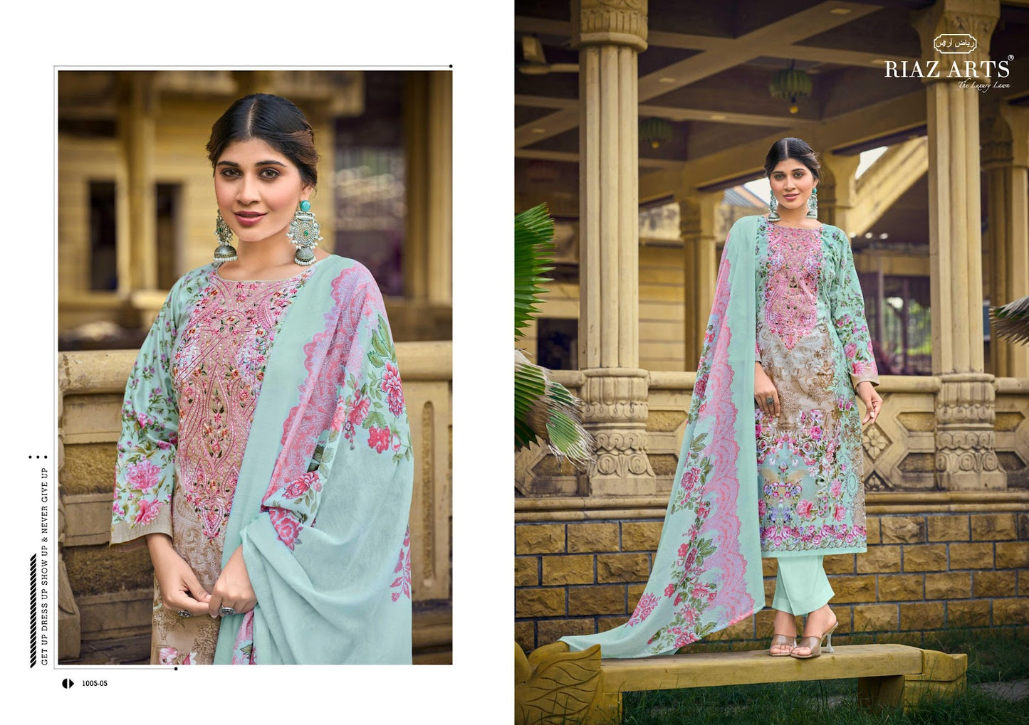 Musafir Vol 35 Riaz Art Cambric Lawn Karachi Salwar Suits Wholesaler Gujarat