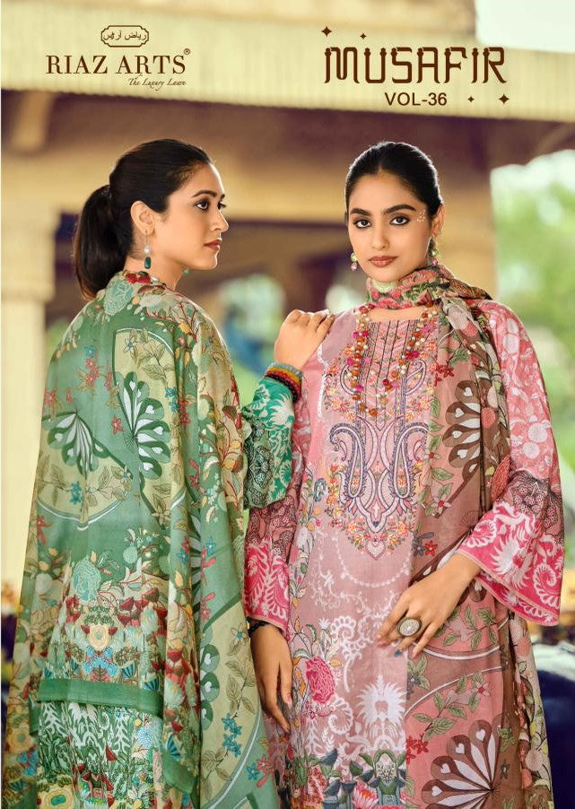 Musafir Vol 36 Riaz Art Cotton Cambric Karachi Salwar Suits Wholesaler India