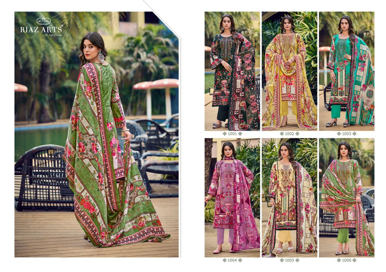 Musafir Vol 37 Riaz Art Cotton Lawn Karachi Salwar Suits Exporter Ahmedabad