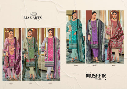 Musafir Vol 38 Riaz Art Cotton Cambric Karachi Salwar Suits Exporter