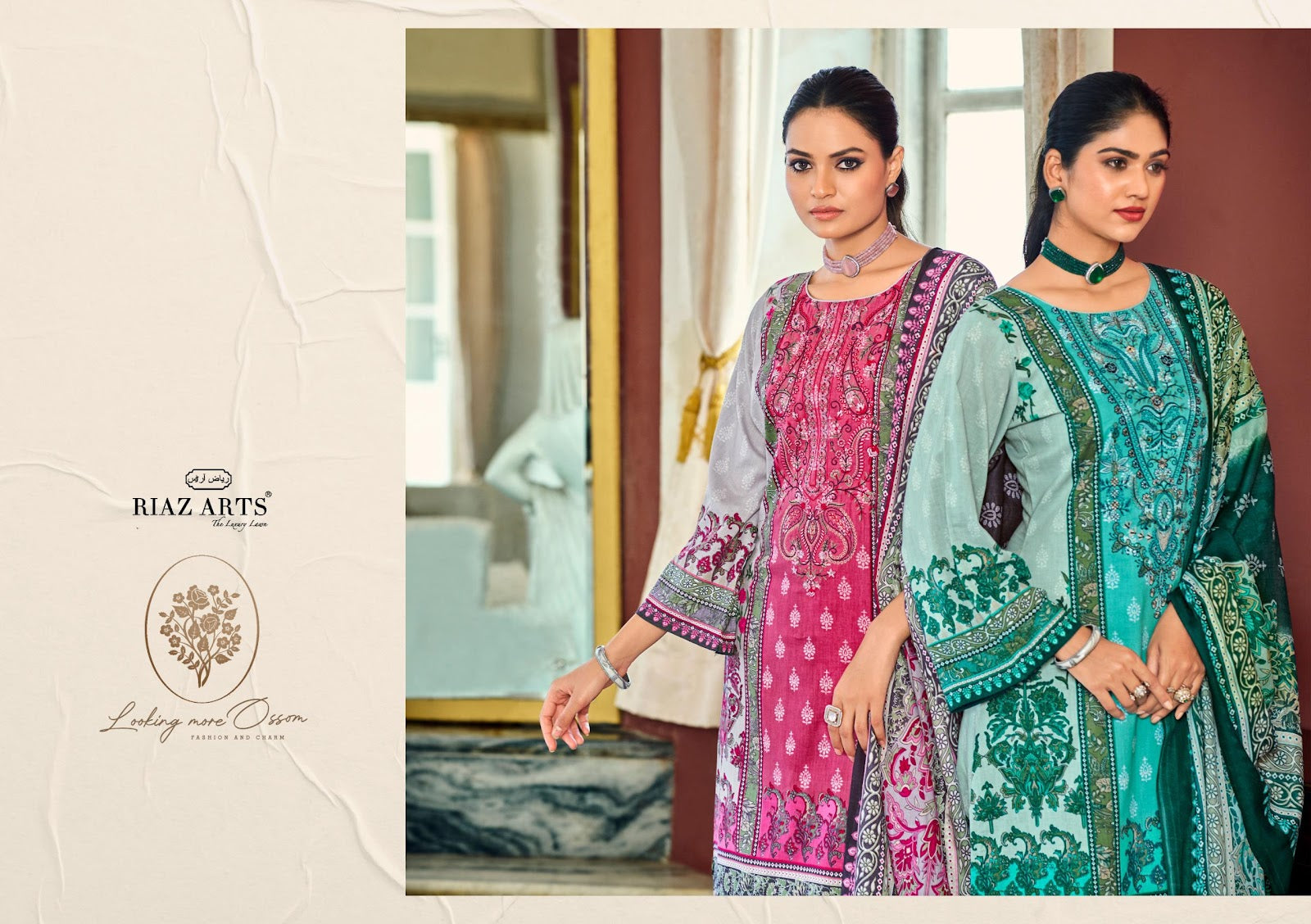 Musafir Vol 38 Riaz Art Cotton Cambric Karachi Salwar Suits Exporter
