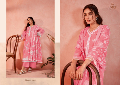 Muse Esta Designs Cotton Lawn Pant Style Suits Manufacturer Ahmedabad