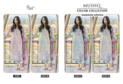 Mushq Color Collection 3533 Shree Fabs Lawn Pakistani Readymade Suits Wholesaler