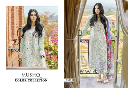 Mushq Color Collection 3533 Shree Fabs Lawn Pakistani Readymade Suits Wholesaler