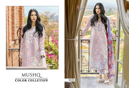 Mushq Color Collection 3533 Shree Fabs Lawn Pakistani Readymade Suits Wholesaler