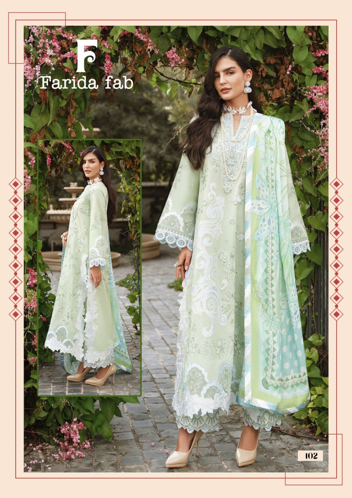 Mushq Farida Fab Lawn Cotton Karachi Salwar Suits Wholesale Rate