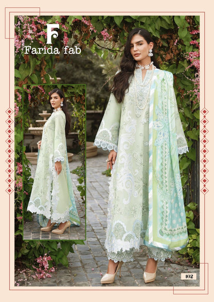 Mushq Farida Fab Lawn Cotton Karachi Salwar Suits Wholesale Rate